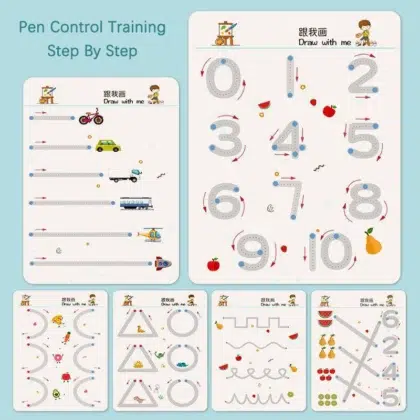 Pen control training worksheets for kids.